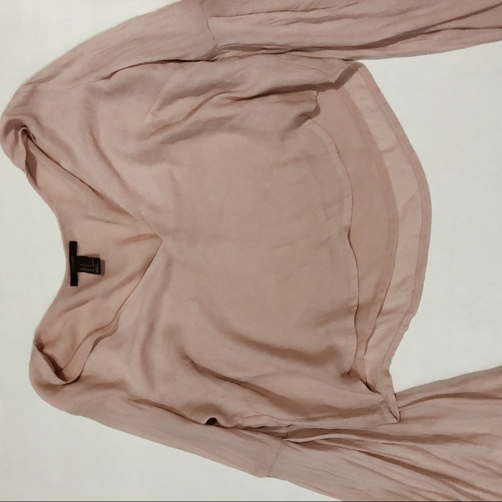 Cropped loose bell sleeve blouse